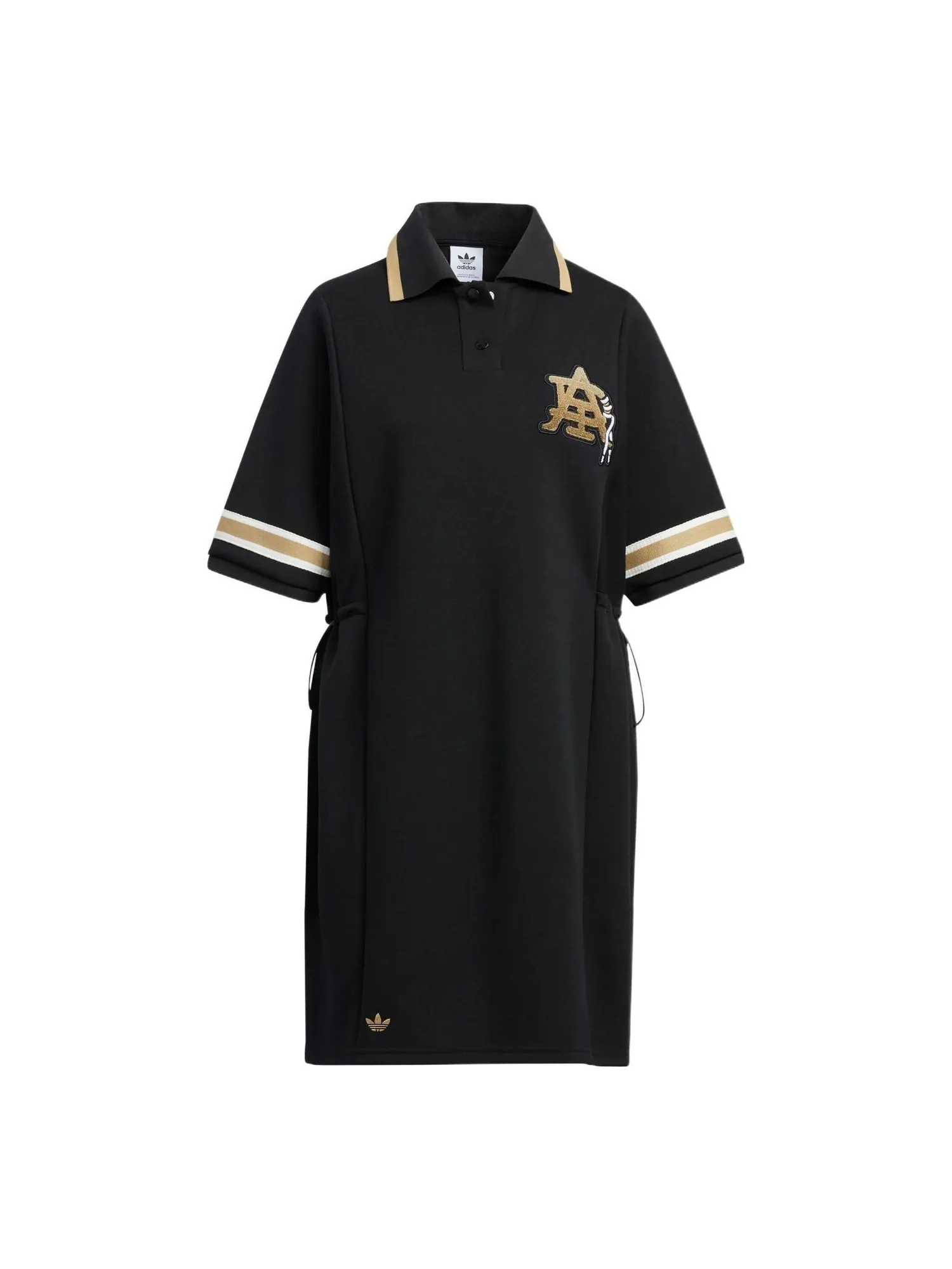 (WMNS) Платье-поло Adidas Modern Collegiate Polo Dress 'Black Gold' — изображение 1 из 3, черный/золотистый
