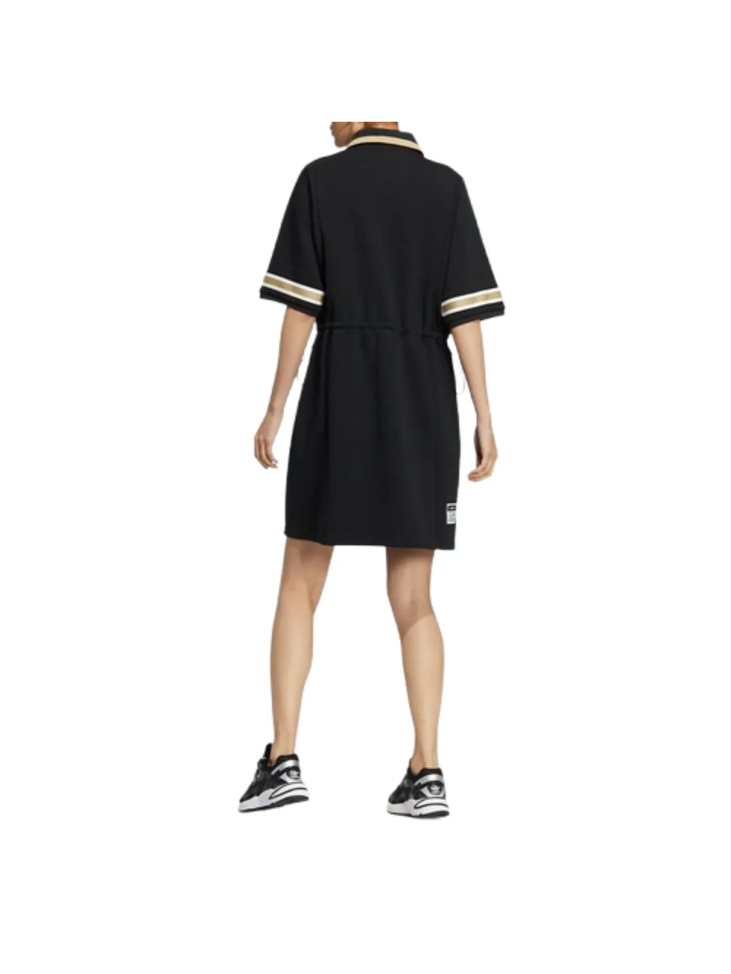 (WMNS) Платье-поло Adidas Modern Collegiate Polo Dress 'Black Gold' — изображение 3 из 3, черный/золотистый