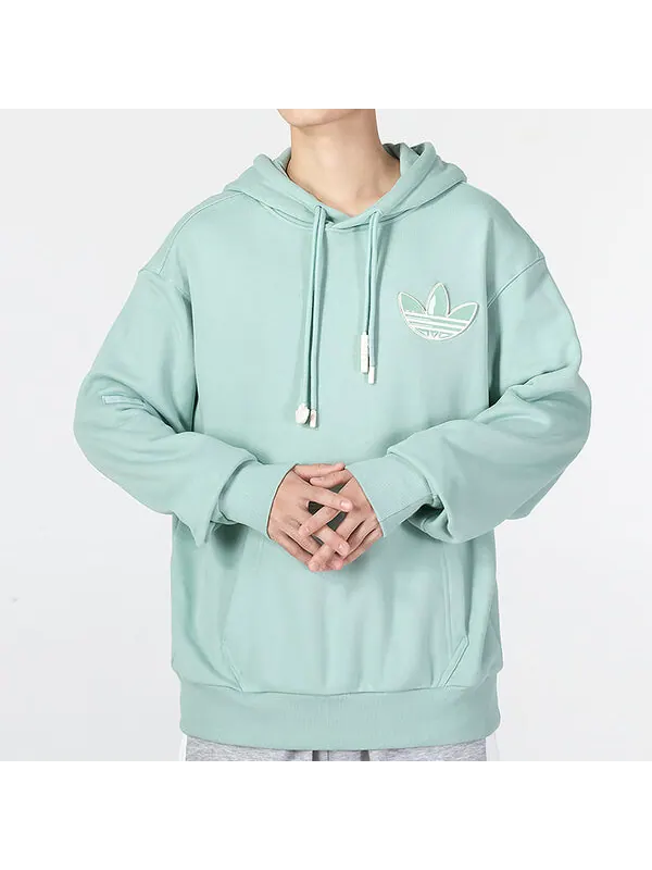 Толстовка adidas originals Adicolor Hoodie 'Hazy Green' — изображение 3 из 4, зеленый