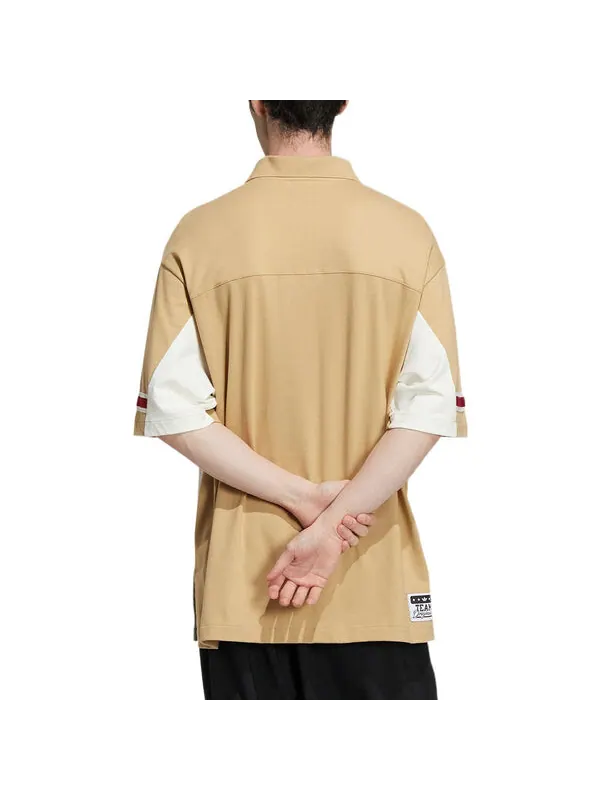 Футболка adidas originals Modern Collegiate Short Sleeve Polo Shirt 'Beige Tone' — изображение 3 из 4, бежевый/желтый
