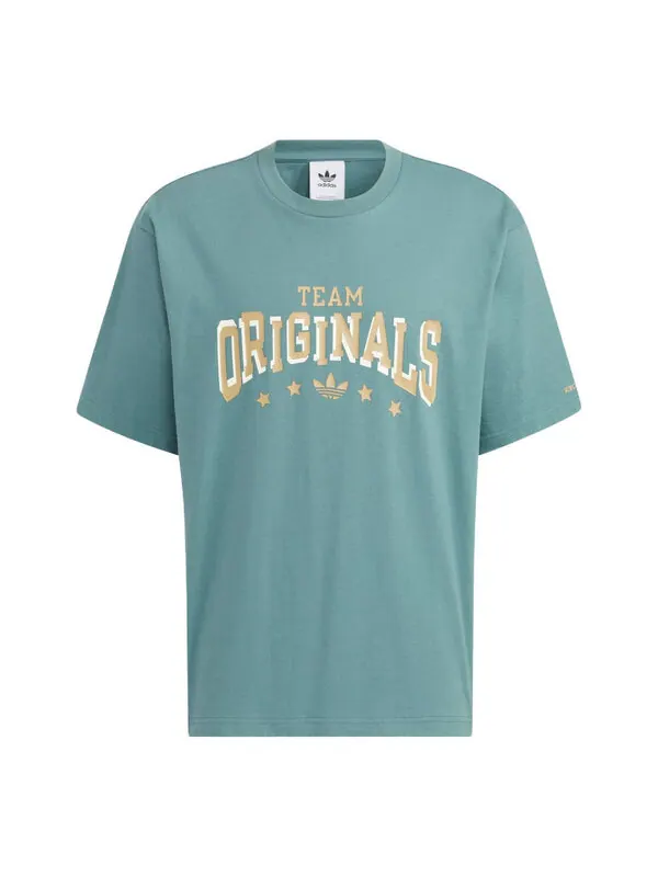 Футболка adidas originals Adidas MC Slogan T-Shirt 'Green' — изображение 1 из 4, зеленый/мульти