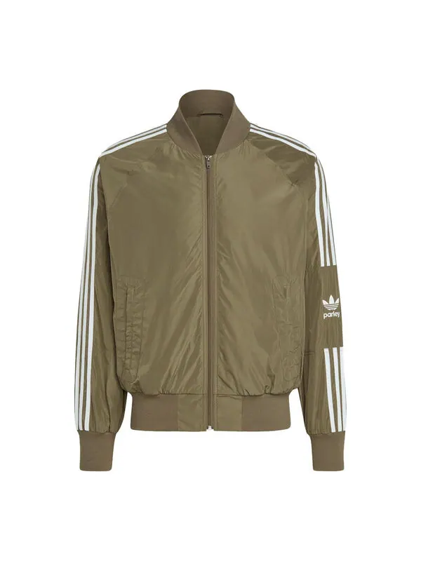 Куртка adidas originals Adicolor Parley Track Jacket 'Olive' — изображение 1 из 1, оливковый/белый