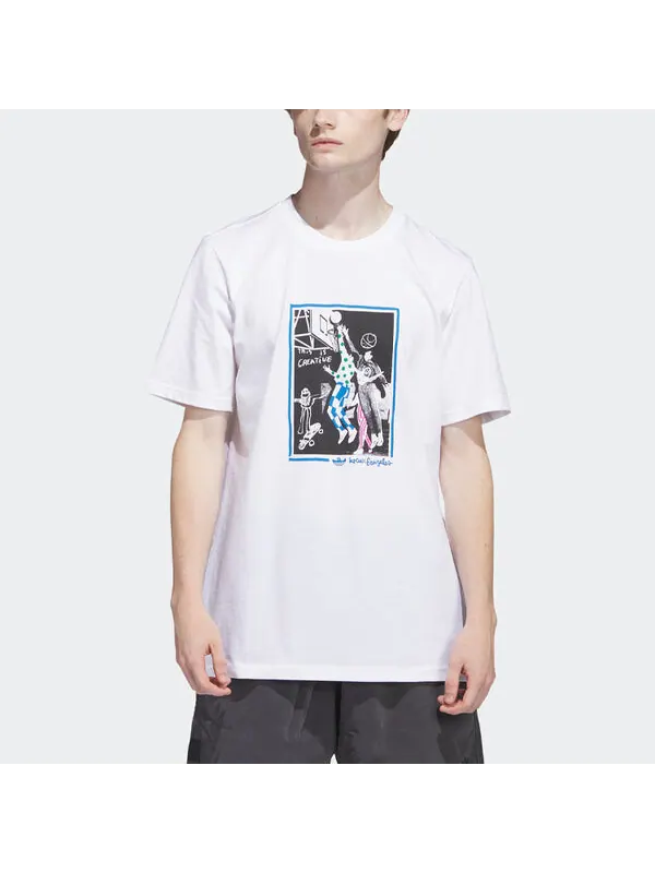 Футболка Adidas Originals Graphic Shmoofoil Tee 'White' — изображение 2 из 4, белый