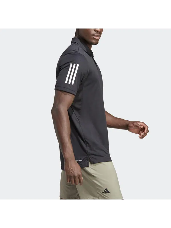 Футболка поло Adidas 3 полоски — изображение 4 из 4, черный
