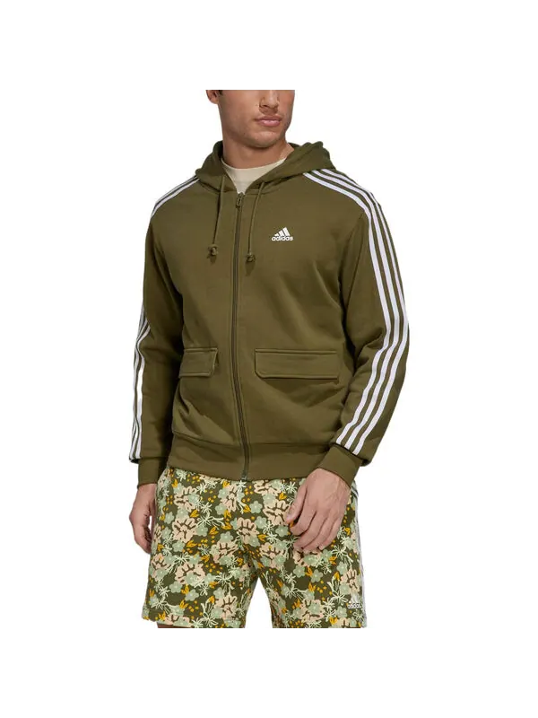Куртка Men's adidas Alphabet Florets Funny Printing Sports Zipper Hooded Jacket Green — изображение 2 из 4, мульти