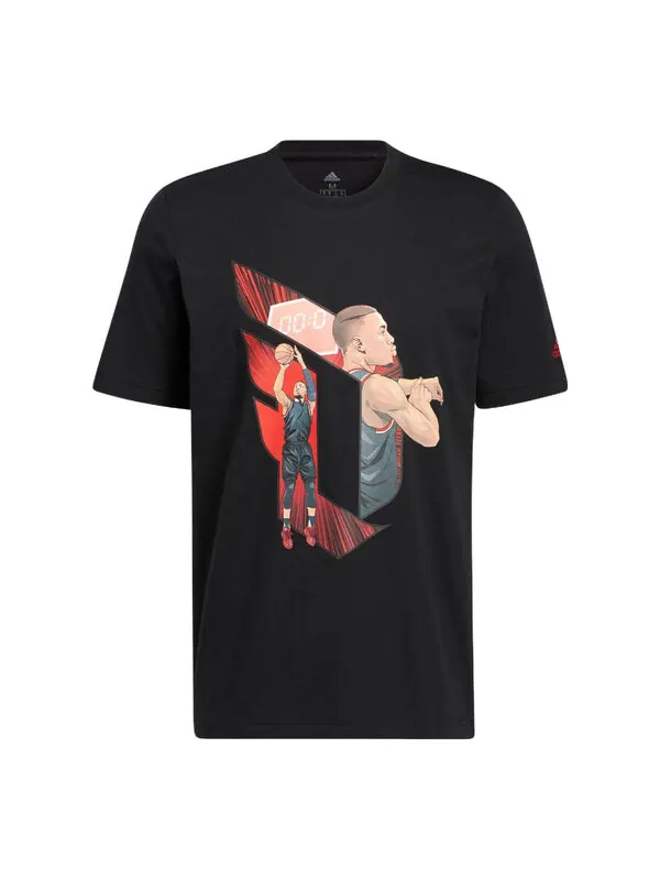 Футболка Adidas Dame Casual Basketball Cartoon Character Sports Round Neck Breathable Short Sleeve — изображение 1 из 4
