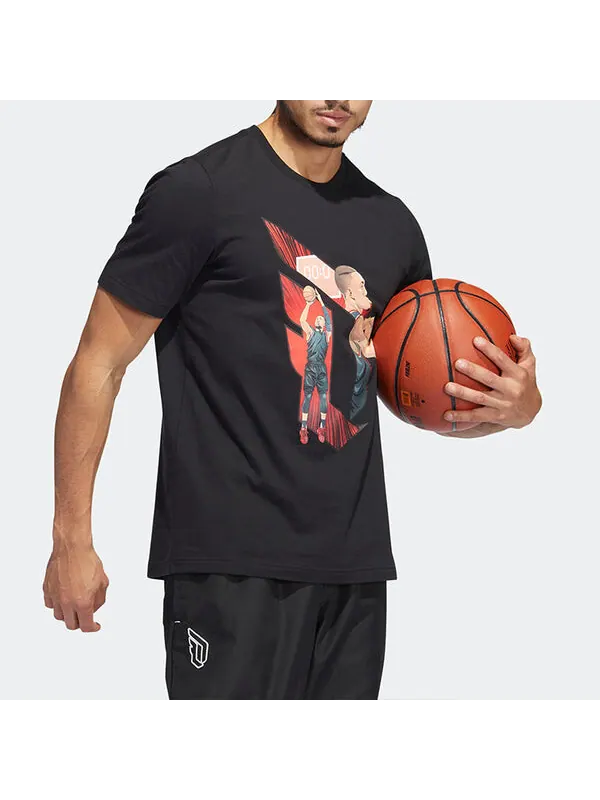 Футболка Adidas Dame Casual Basketball Cartoon Character Sports Round Neck Breathable Short Sleeve — изображение 4 из 4