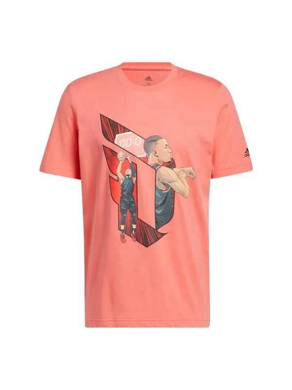 Футболка Adidas Dame Casual Basketball Cartoon Character Sports Round Neck Breathable Short Sleeve — изображение 1 из 4