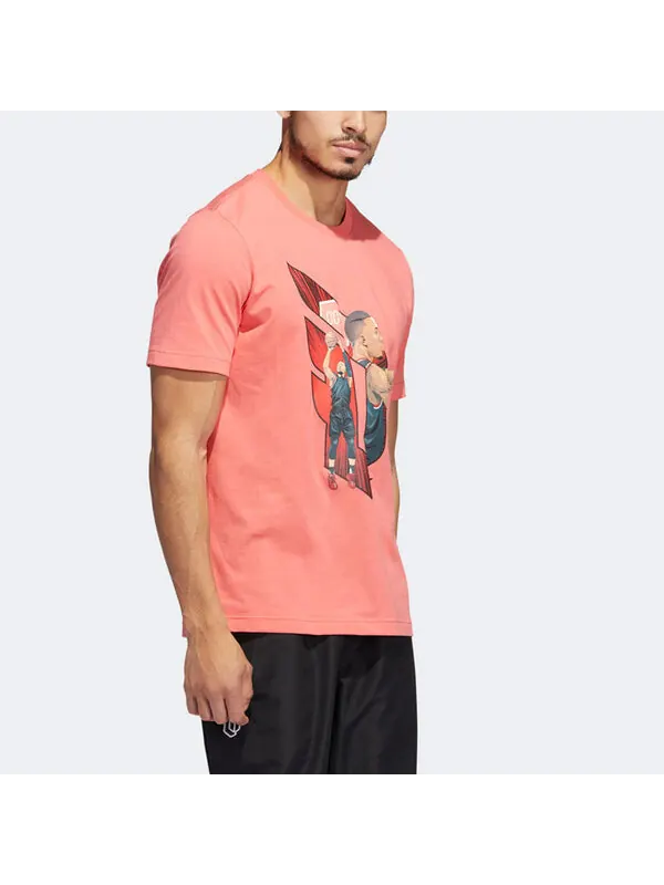 Футболка Adidas Dame Casual Basketball Cartoon Character Sports Round Neck Breathable Short Sleeve — изображение 4 из 4