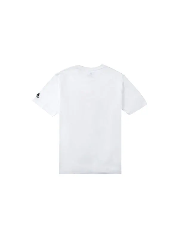 Футболка Men's adidas Rose Logo Cartoon Ross Pattern Printing Casual Round Neck Short Sleeve White — изображение 2 из 4