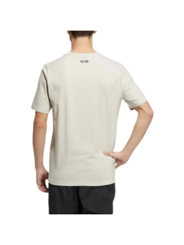 Футболка adidas Solid Color Logo Athleisure Casual Sports Short Sleeve Unisex Bauxite Brown — изображение 3 из 4, мульти