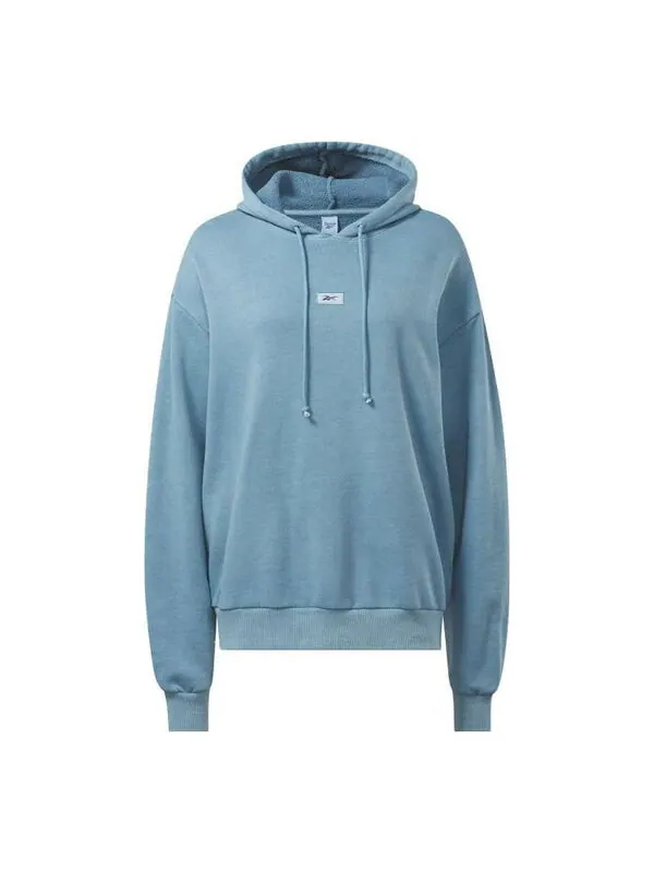 Толстовка (WMNS) Reebok Classics Natural Dye Oversized Long Hoodie 'Blue' — изображение 1 из 2, синий