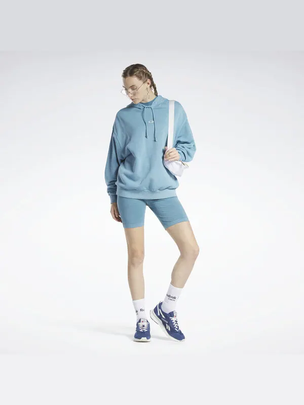 Толстовка (WMNS) Reebok Classics Natural Dye Oversized Long Hoodie 'Blue' — изображение 2 из 2, синий