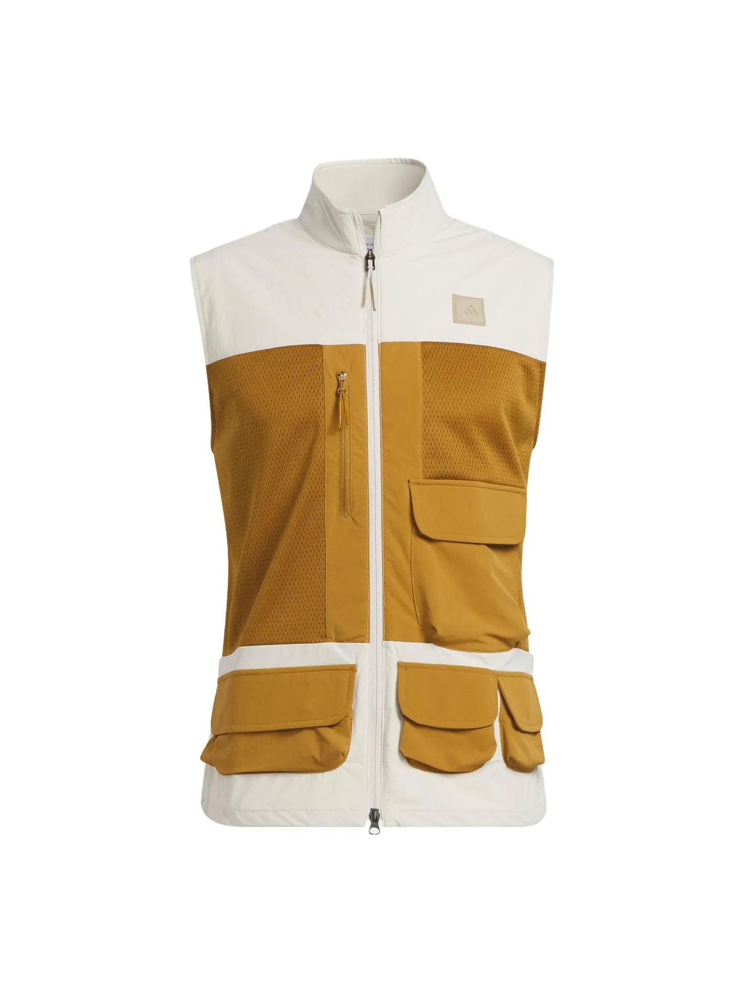 Жилет adidas Adicross Full-Zip Golf Vest 'Beige Brown' — изображение 1 из 6, бежевый