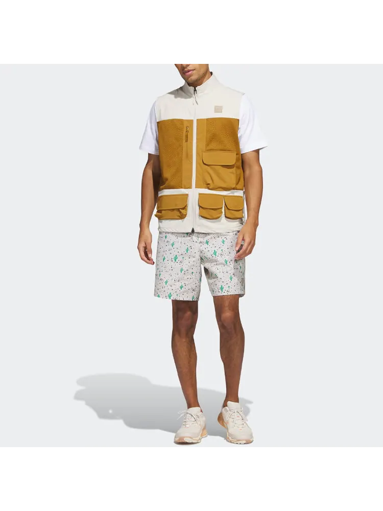 Жилет adidas Adicross Full-Zip Golf Vest 'Beige Brown' — изображение 6 из 6, бежевый