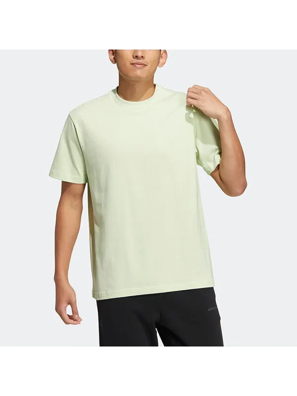 Футболка adidas neo Solid Color Round Neck Sports Short Sleeve Light Green T-Shirt — изображение 2 из 4, мульти