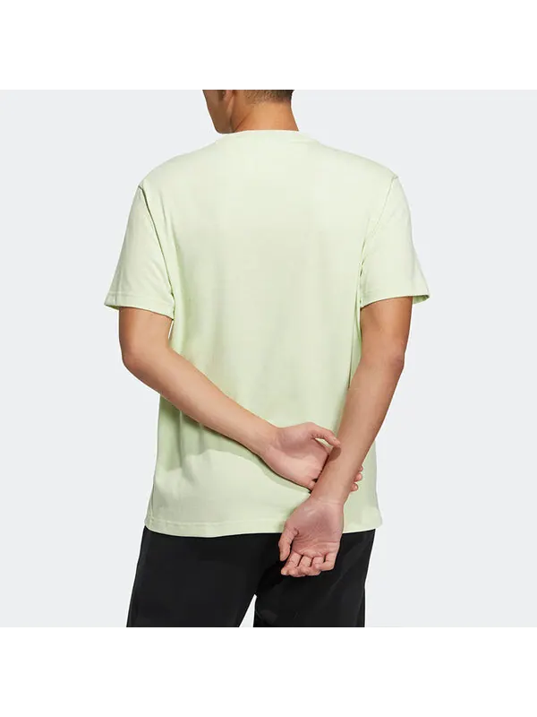 Футболка adidas neo Solid Color Round Neck Sports Short Sleeve Light Green T-Shirt — изображение 3 из 4, мульти