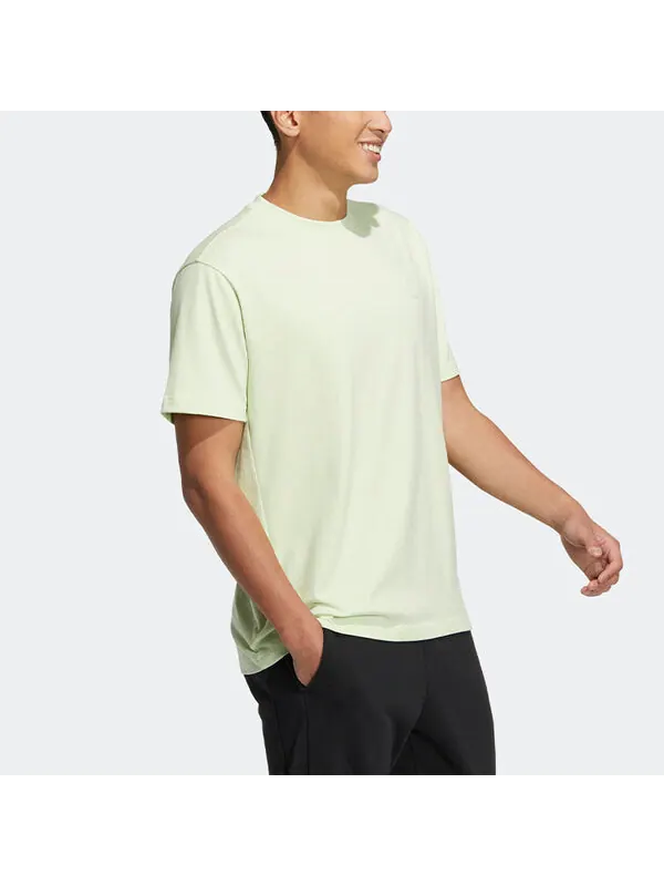 Футболка adidas neo Solid Color Round Neck Sports Short Sleeve Light Green T-Shirt — изображение 4 из 4, мульти