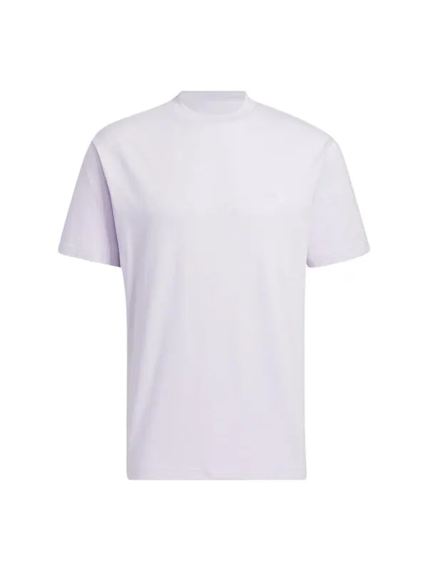 Футболка adidas neo Solid Color Round Neck Sports Short Sleeve Light Purple T-Shirt — изображение 1 из 4, мульти