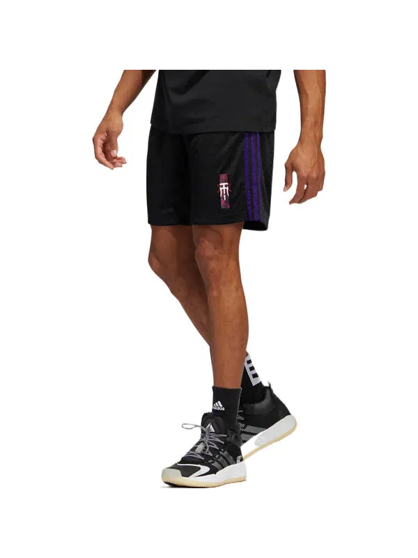 Шорты men's stripe printing lacing sports shorts black Adidas — изображение 2 из 4, мульти