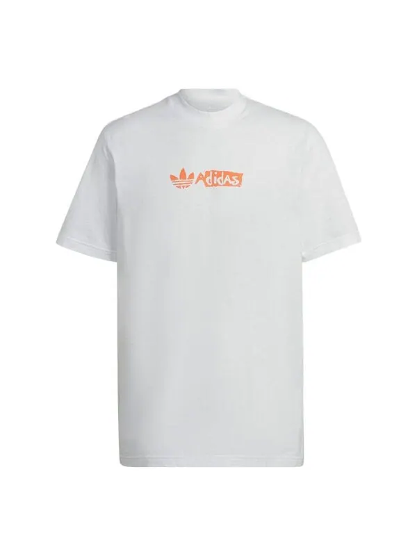 Футболка adidas originals Geometry Pattern Printing Logo Round Neck Short Sleeve White — изображение 1 из 4, мульти
