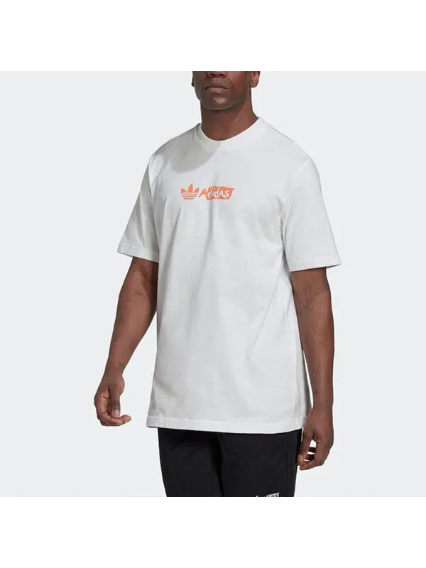 Футболка adidas originals Geometry Pattern Printing Logo Round Neck Short Sleeve White — изображение 2 из 4, мульти