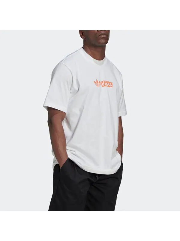 Футболка adidas originals Geometry Pattern Printing Logo Round Neck Short Sleeve White — изображение 4 из 4, мульти