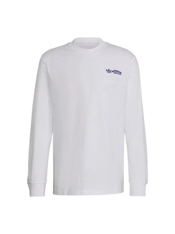 Футболка adidas originals Casual Solid Color Back Large Long Sleeves White — изображение 1 из 4, мульти