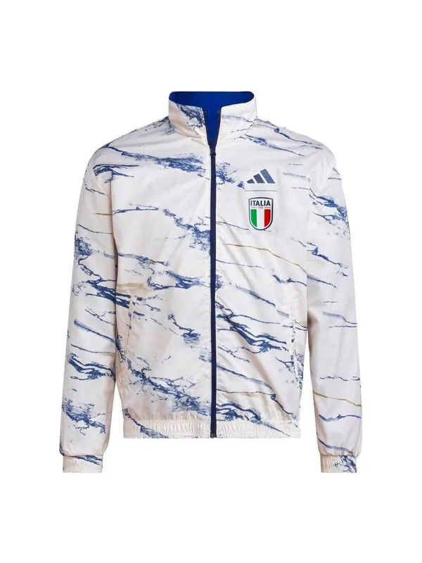 Куртка adidas Italy Anthem Reversible Jacket 'White Blue' — изображение 1 из 4, синий/белый