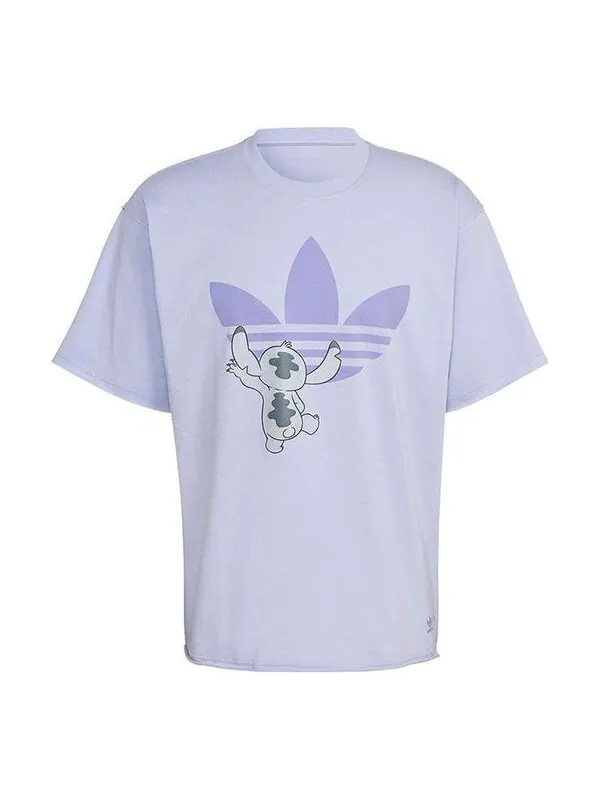 Футболка adidas originals x Disney Crossover Solid Color Stitch Cartoon Pattern Printing Short — изображение 1 из 4, мульти