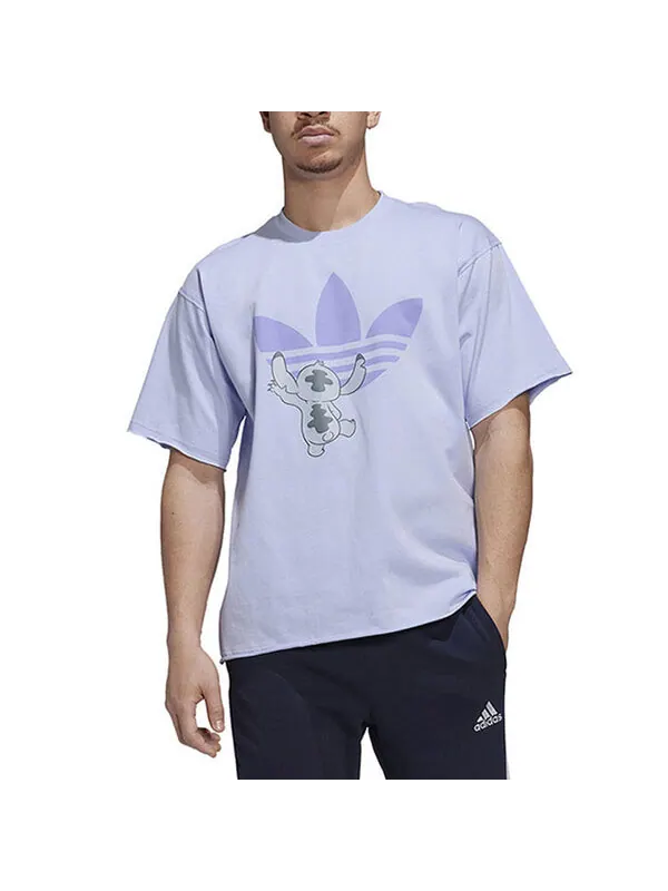 Футболка adidas originals x Disney Crossover Solid Color Stitch Cartoon Pattern Printing Short — изображение 2 из 4, мульти
