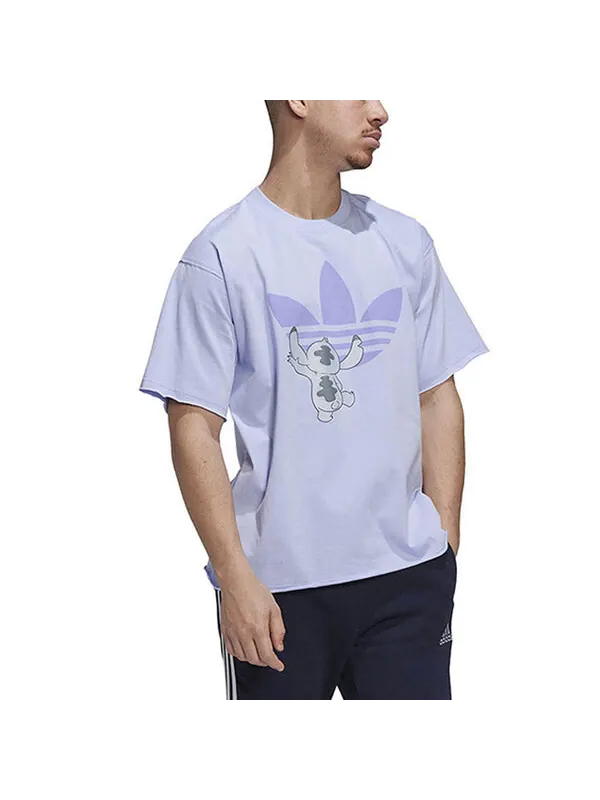 Футболка adidas originals x Disney Crossover Solid Color Stitch Cartoon Pattern Printing Short — изображение 4 из 4, мульти