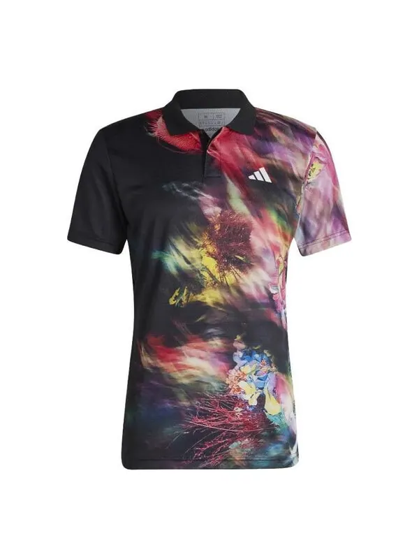Футболка adidas Melbourne Tennis HEAT.RDY FreeLift Polo Shirt 'Black Multicolor' — изображение 1 из 4, мульти/черный