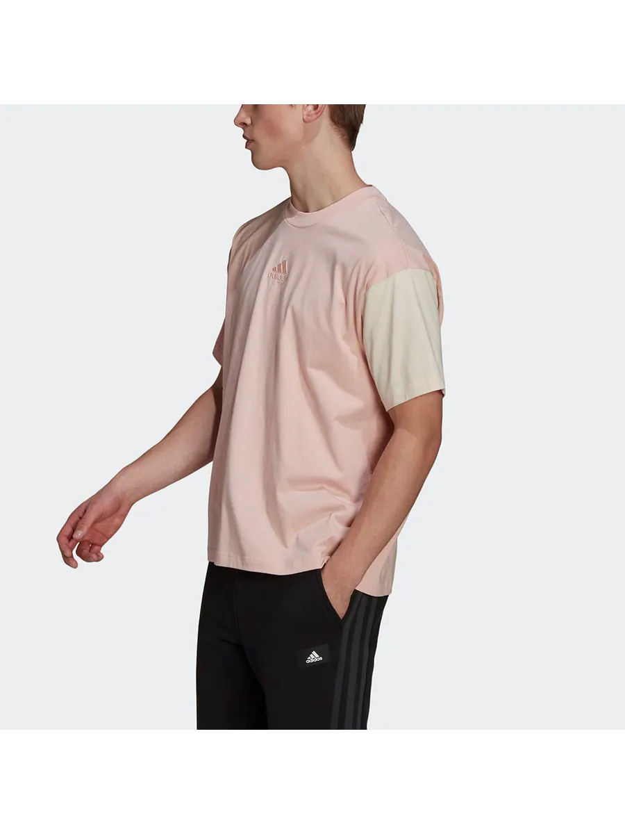 Футболка adidas U Co G T Colorblock Sports Round Neck Short Sleeve Pink Red T-Shirt — изображение 3 из 4, красный