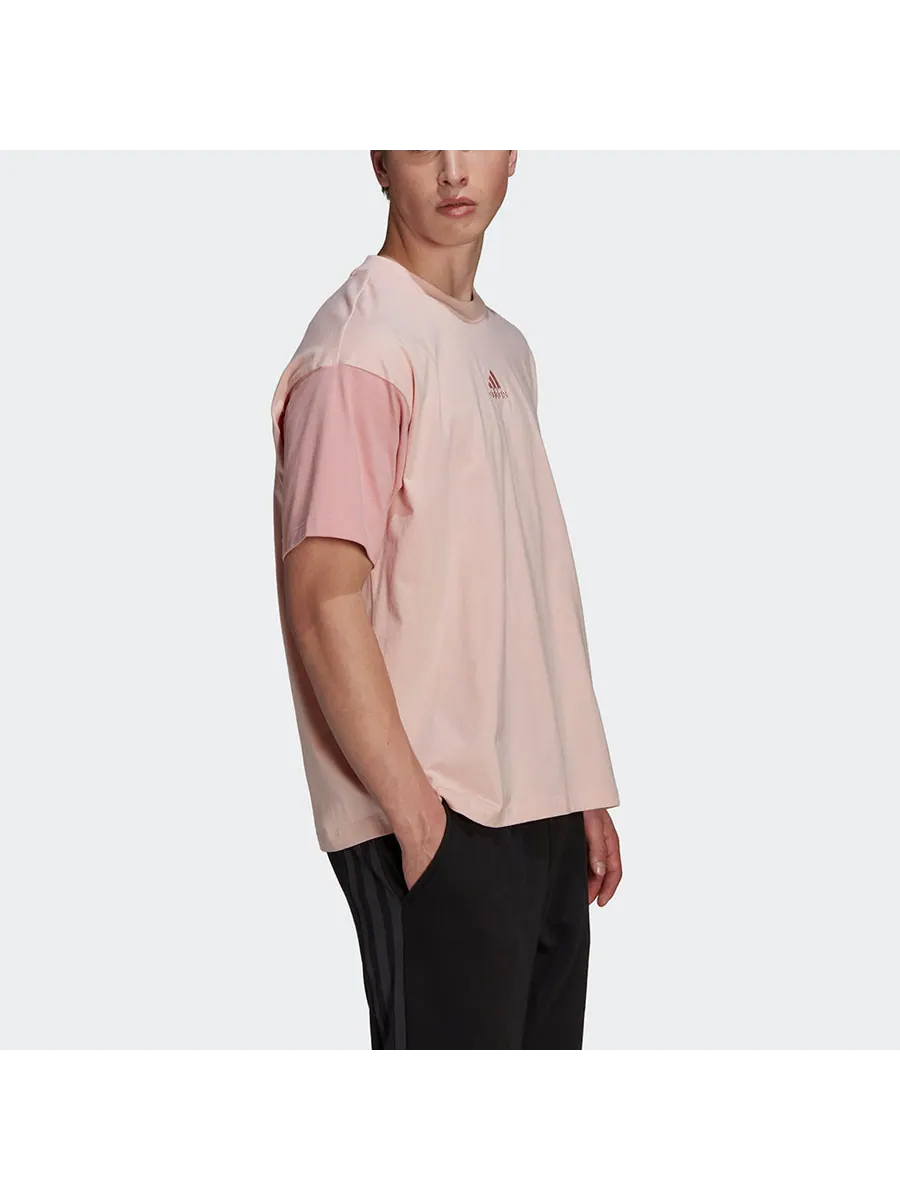 Футболка adidas U Co G T Colorblock Sports Round Neck Short Sleeve Pink Red T-Shirt — изображение 4 из 4, красный