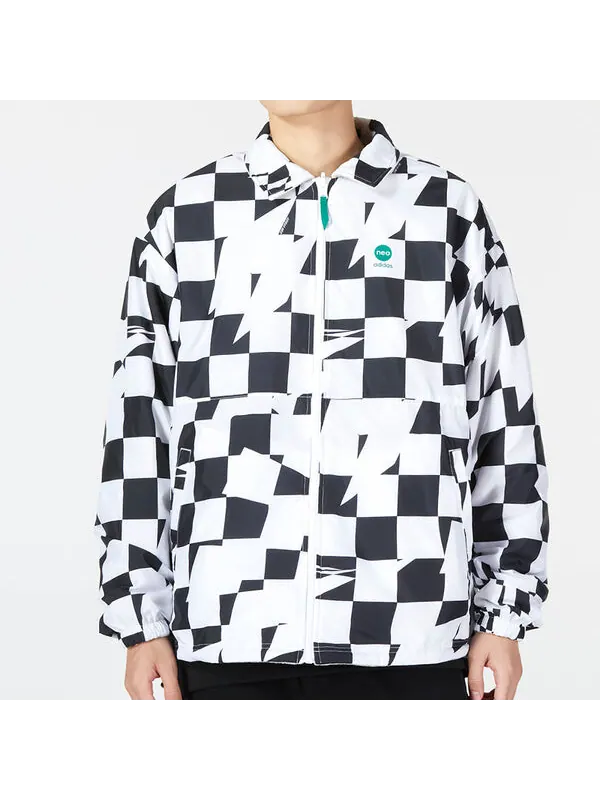 Куртка adidas NEO U Vbe Rev Jacket 'White Black' — изображение 2 из 4, белый/черный