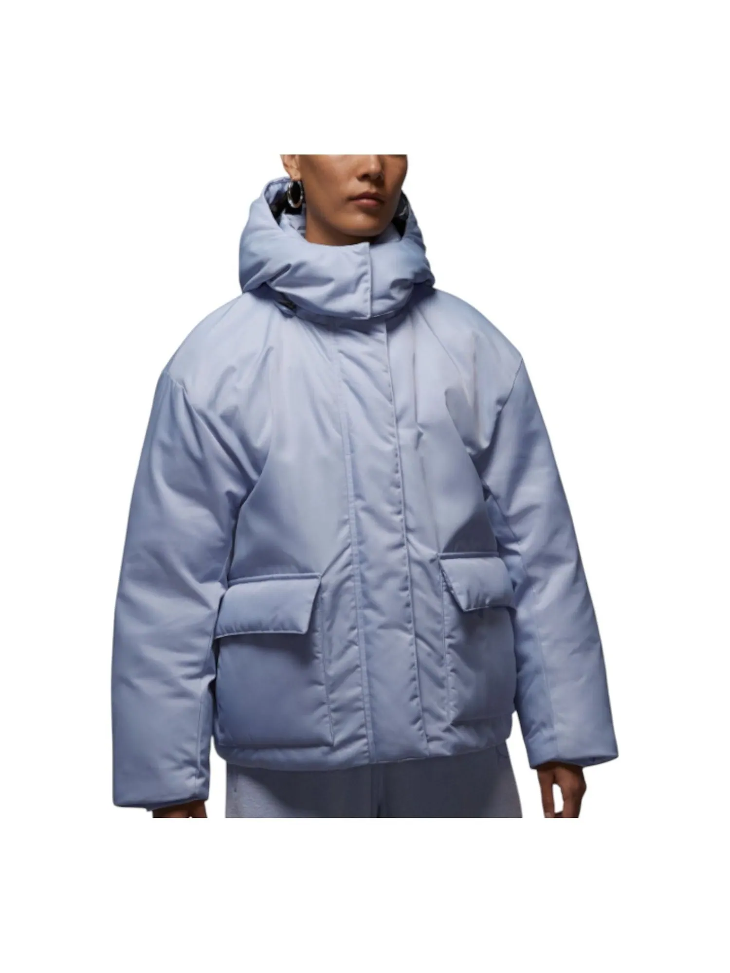 Куртка (WMNS) Air Jordan Flight Therma-Fit Down Jacket 'Ghost' — изображение 1 из 4, серый