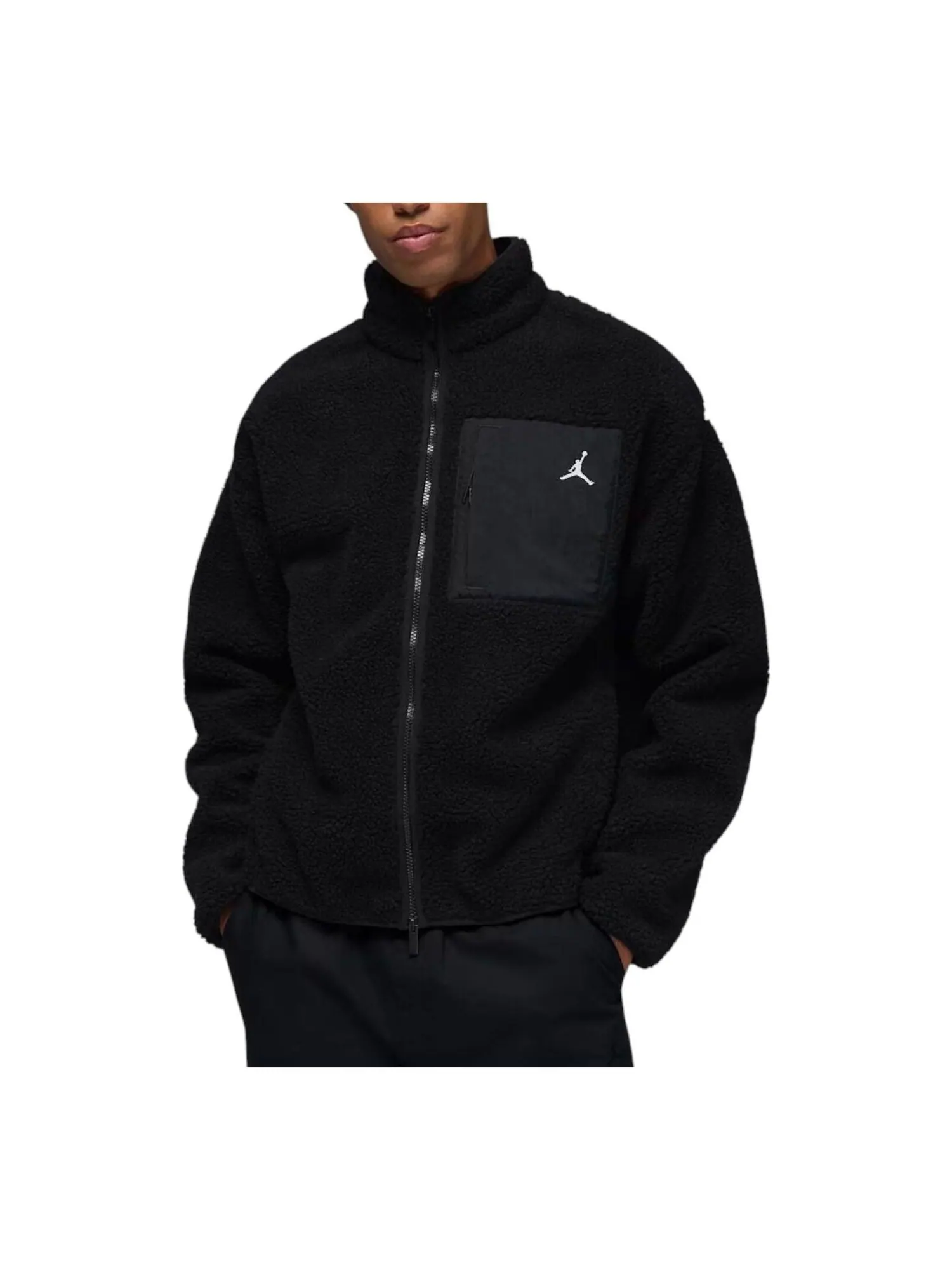 Куртка Air Jordan Flight Mountainside Faux Fur Jacket 'Black White' — изображение 1 из 2, черный