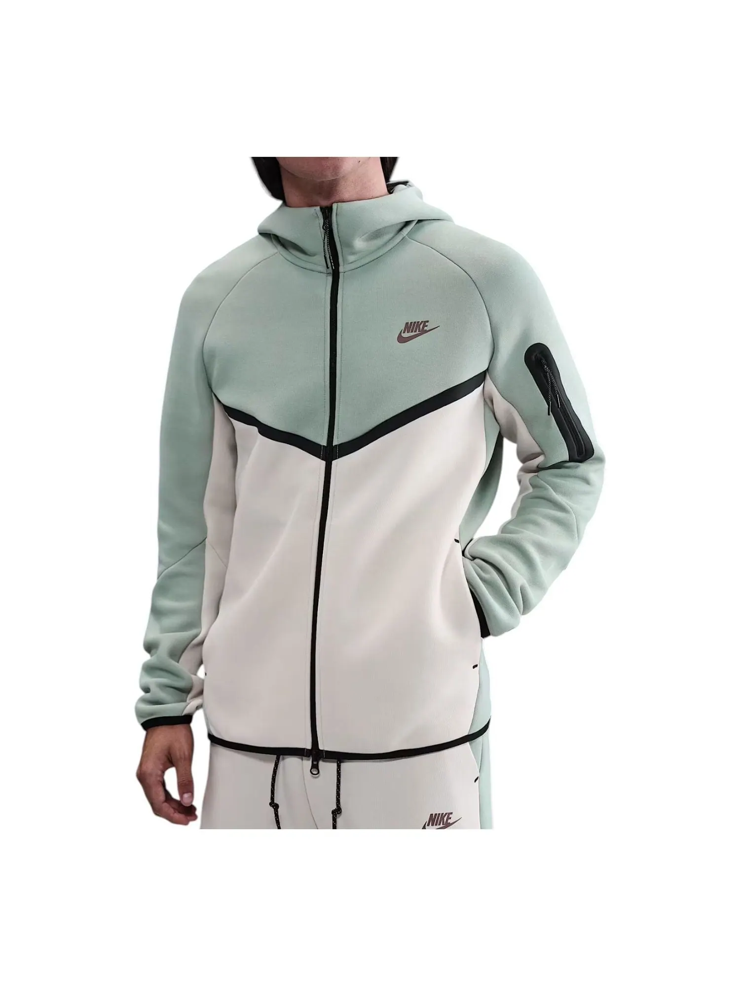 Куртка Nike Tech Fleece Windrunner на молнии — изображение 1 из 2, светлый коричневый