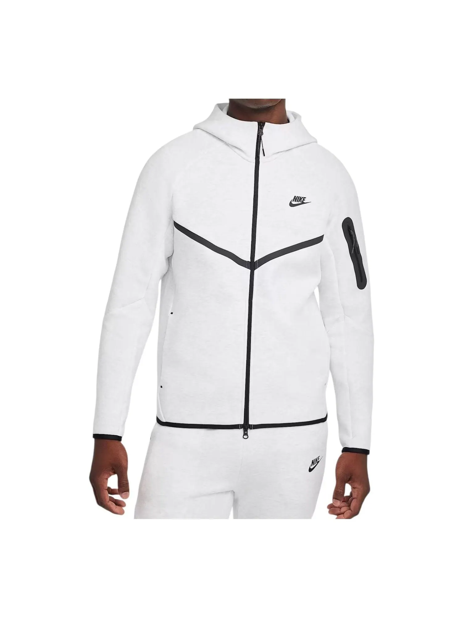 Куртка Nike Tech Fleece Windrunner Full-Zip Jacket 'Birch Heather Black' — изображение 1 из 2, белый