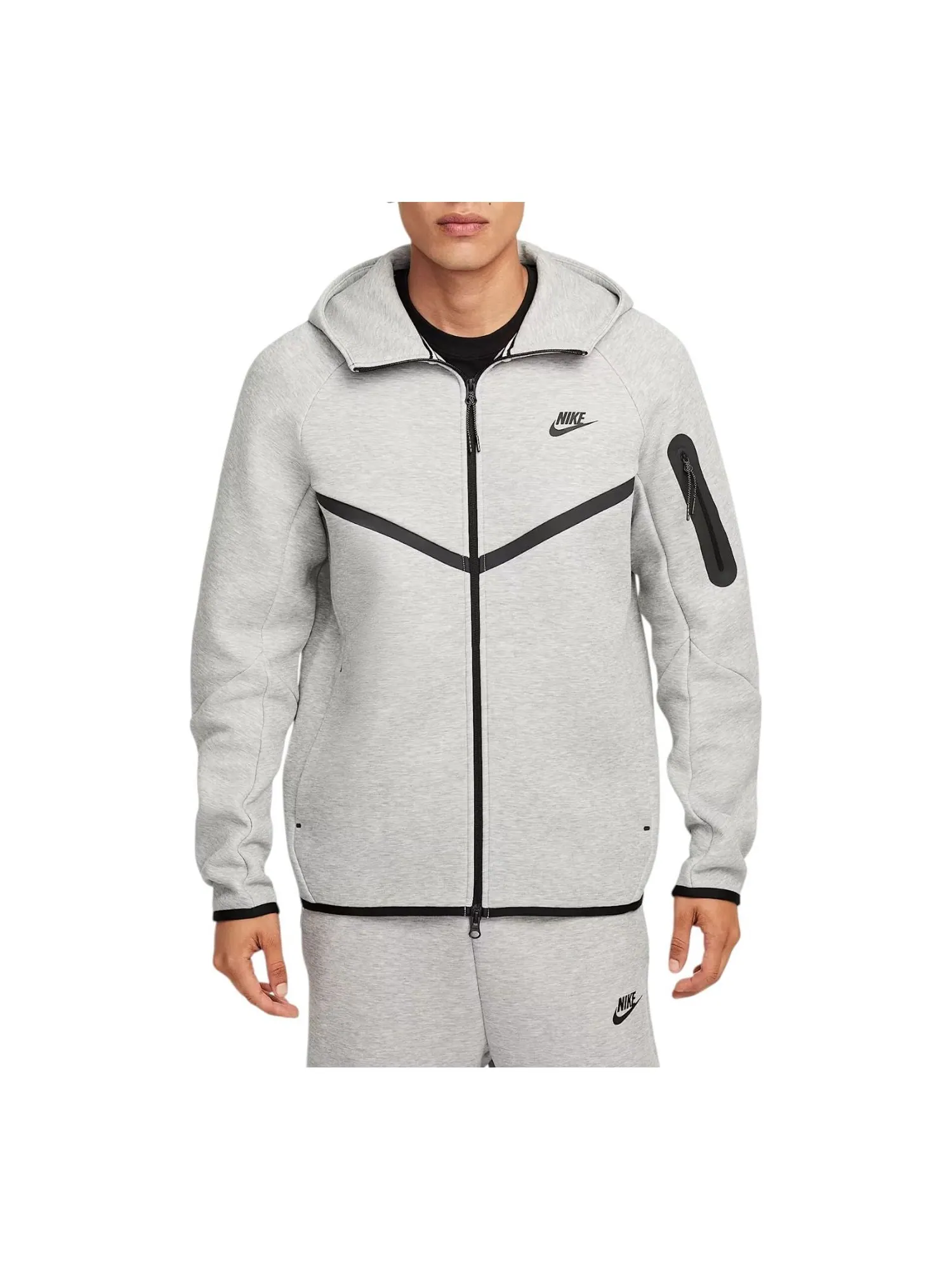 Куртка Nike Tech Fleece Windrunner Full-Zip Jacket 'Dark Grey Heather Black' — изображение 1 из 2, серый