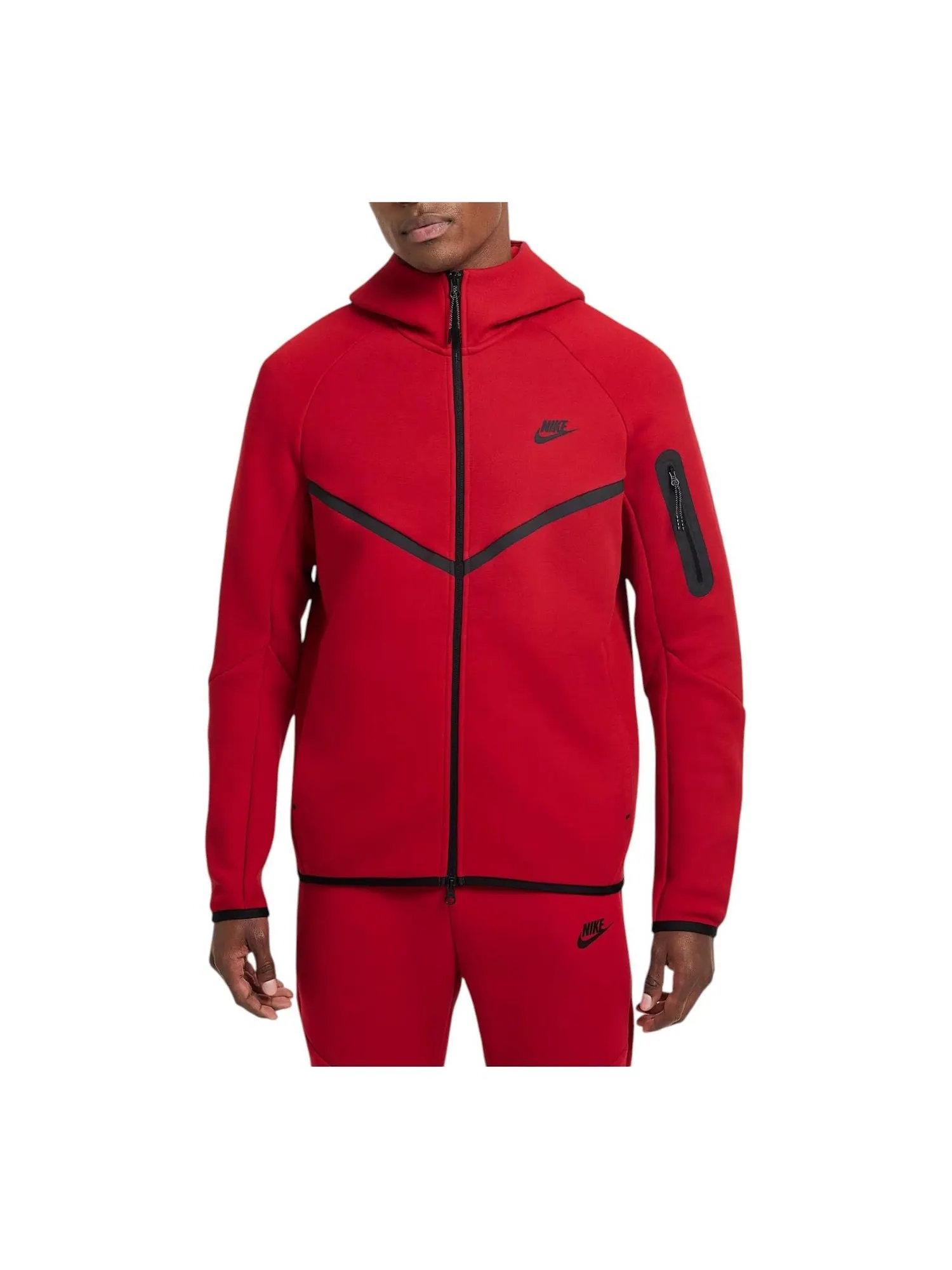 Куртка Nike Tech Fleece Windrunner Full-Zip Jacket 'Gym Red Black' — изображение 1 из 2, красный