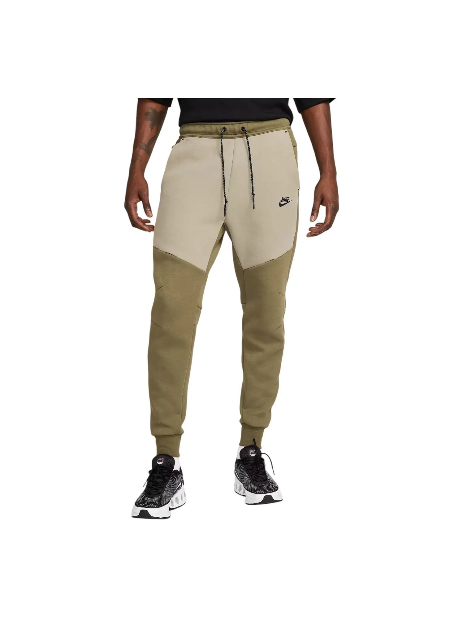 Спортивные брюки Nike Tech Fleece Joggers — изображение 1 из 3, оливковый/светлый/черный