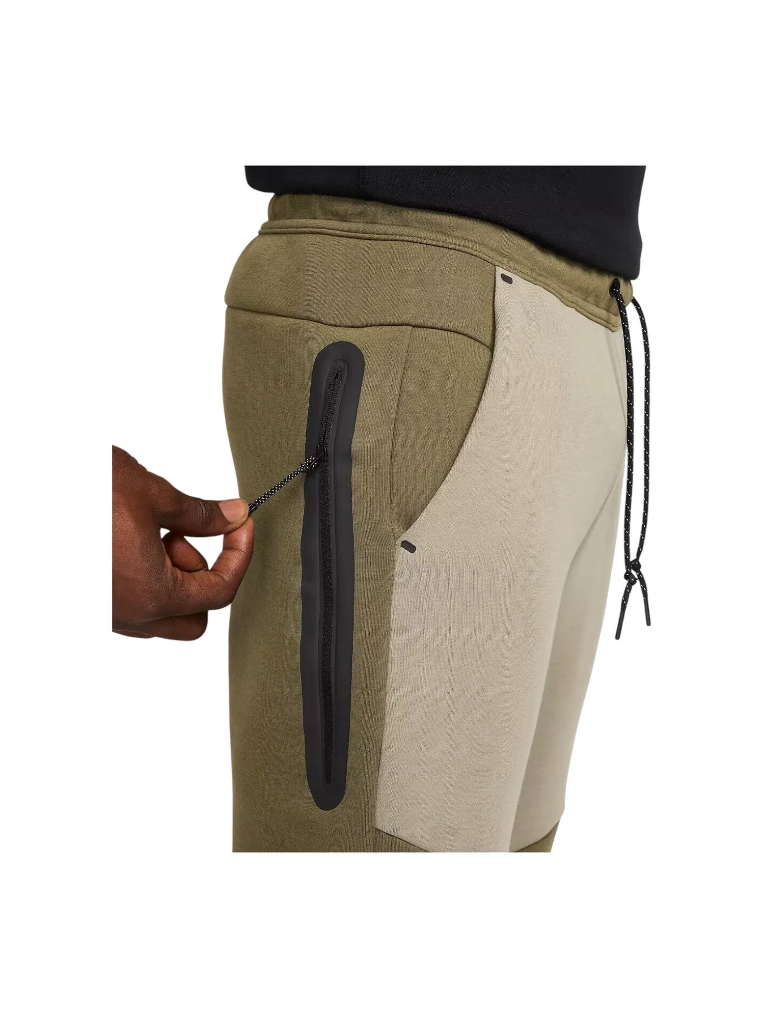 Спортивные брюки Nike Tech Fleece Joggers — изображение 2 из 3, оливковый/светлый/черный