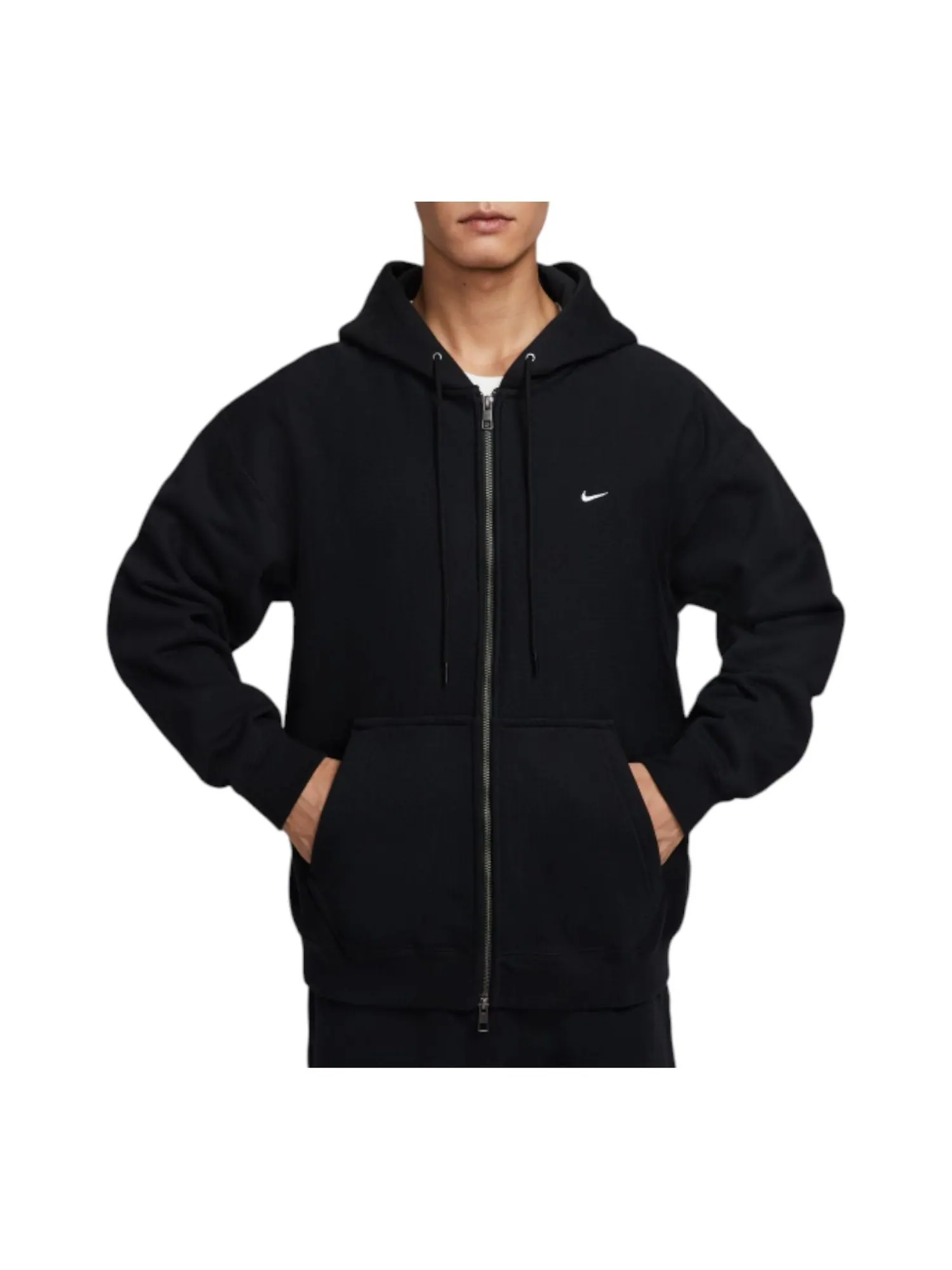 Худи Nike Solo Swoosh Full-Zip Fleece Hoodie 'Black' — изображение 1 из 4, черный