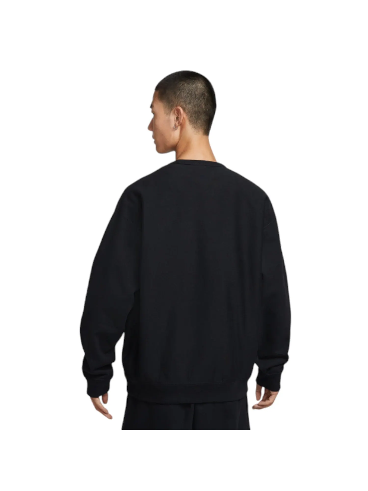 Топ Nike Solo Swoosh Plush Crew Neck Top 'Black' — изображение 2 из 3, черный