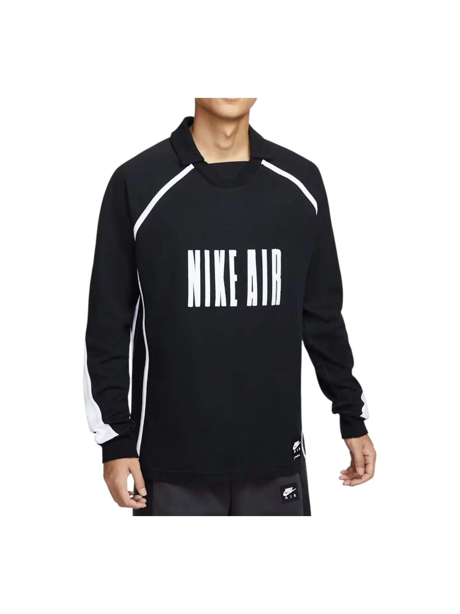Футболка Nike Air Long Sleeve Soccer T-Shirt 'Black White' — изображение 1 из 2, черный