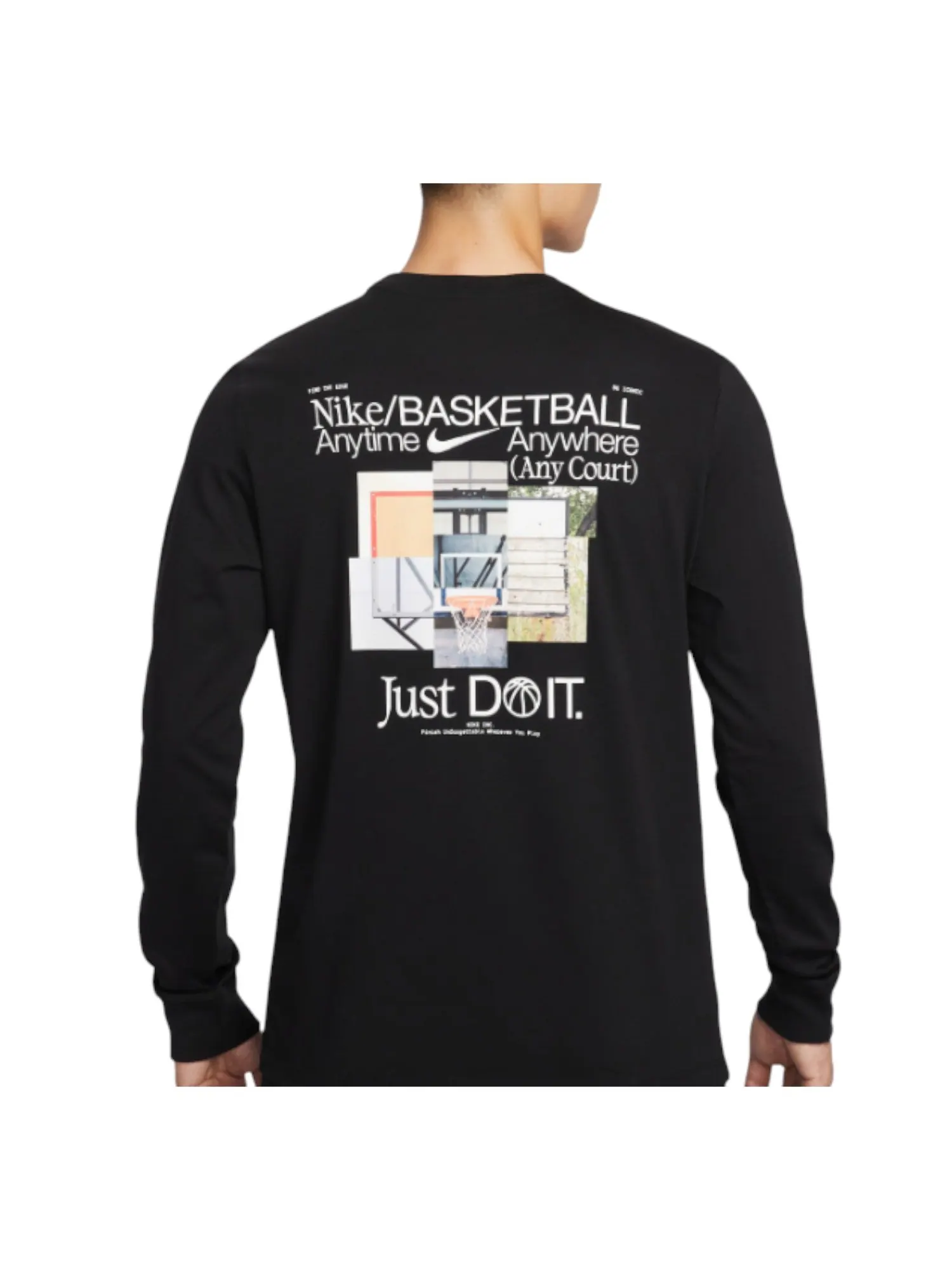 Футболка Nike Basketball Long-Sleeve Shirt 'Just Do It Anytime' — изображение 2 из 2, черный