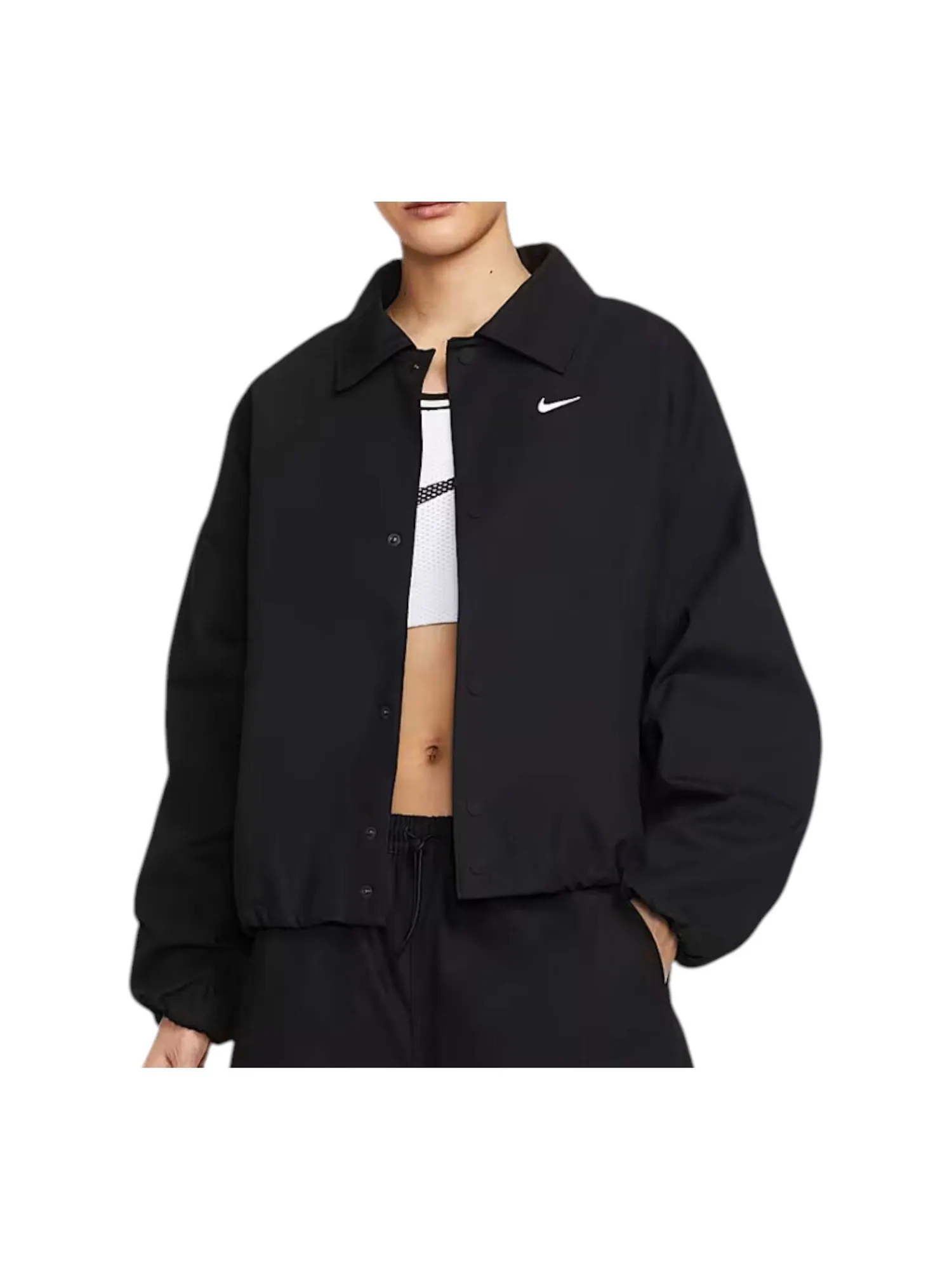 Куртка (WMNS) Nike Oversized Woven Jacket 'Black' — изображение 1 из 2, черный