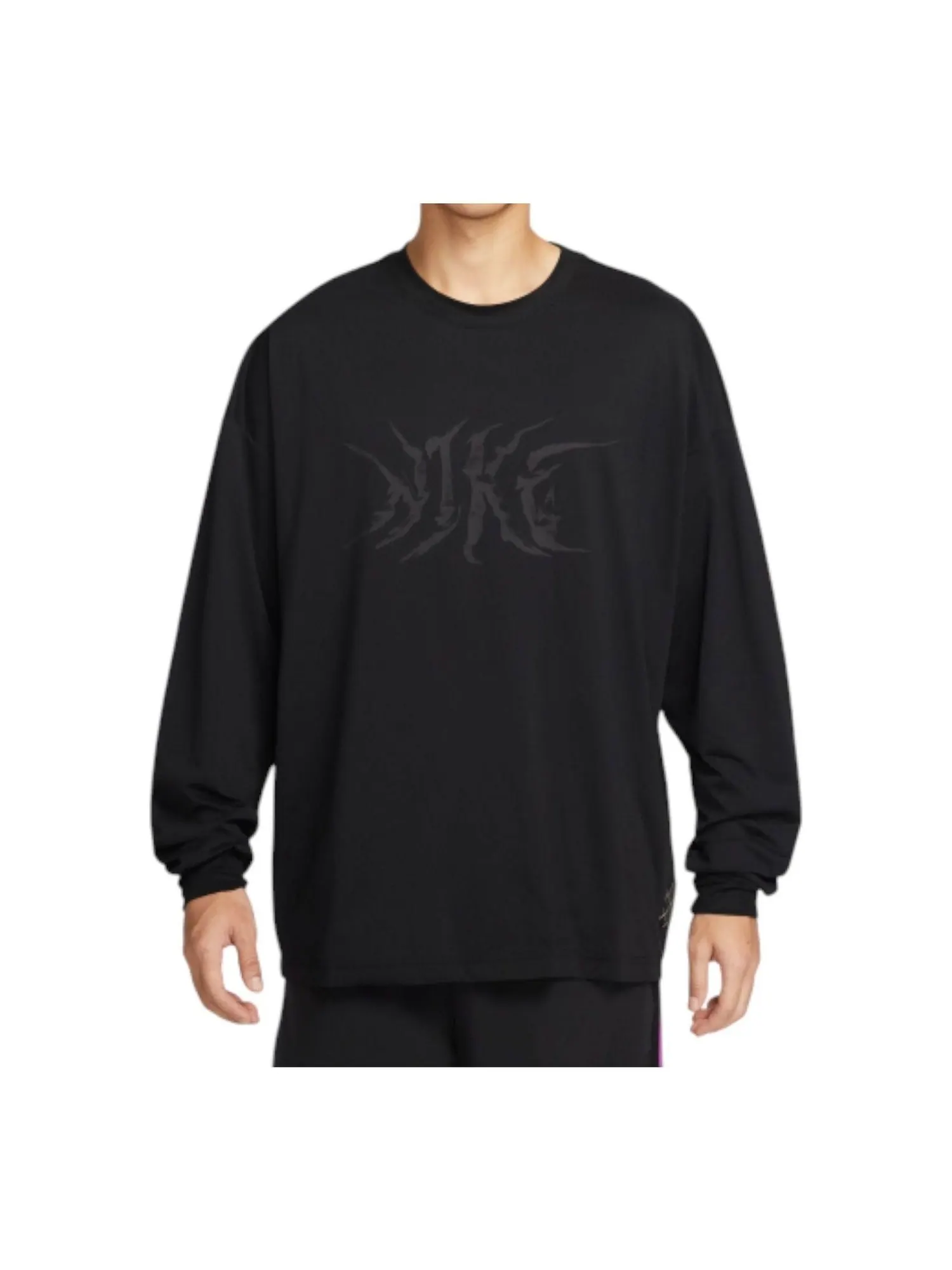 Футболка Nike Street Dri-Fit Long-Sleeve T-shirt 'Black' — изображение 1 из 2, черный